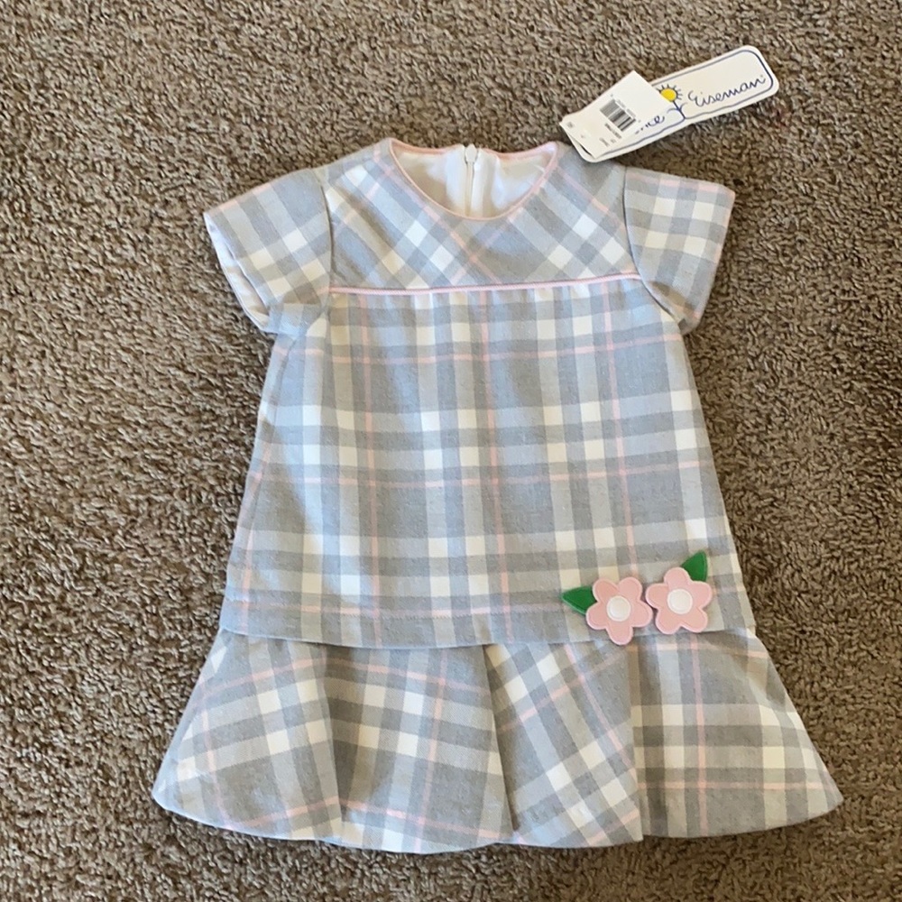 Florence Eiseman plaid dress w/ flowers - Picture 3 of 3